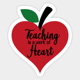 Teacher Heart Work Sticker